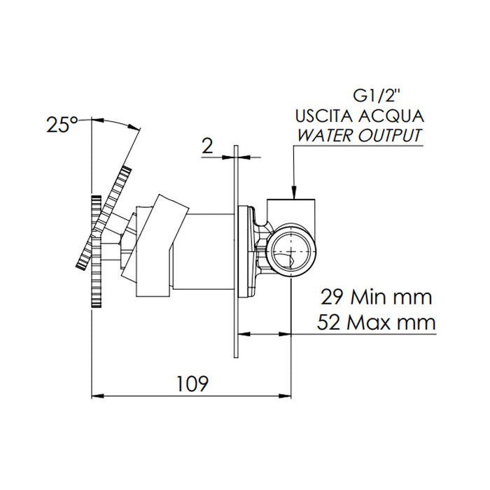 Miscelatore a incasso per vasca o doccia su piastra tonda ultra-piatta - serie Chrono