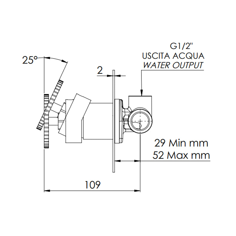 Miscelatore a incasso per vasca o doccia su piastra tonda ultra-piatta - serie Chrono