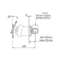 Miscelatore vasca doccia da incasso senza deviatore su piastra quadrata ultra-piatta - serie Chrono