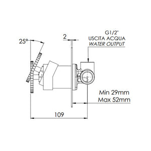 Miscelatore vasca doccia da incasso senza deviatore su piastra quadrata ultra-piatta - serie Chrono