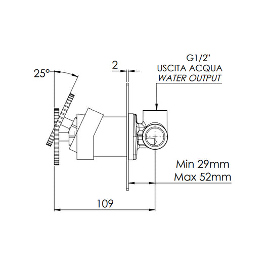 Miscelatore vasca doccia da incasso senza deviatore su piastra quadrata ultra-piatta - serie Chrono