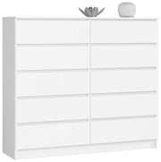 Cassettiera AKORD K140 Bianca 138 cm 10 cassetti 138x40x121 cm