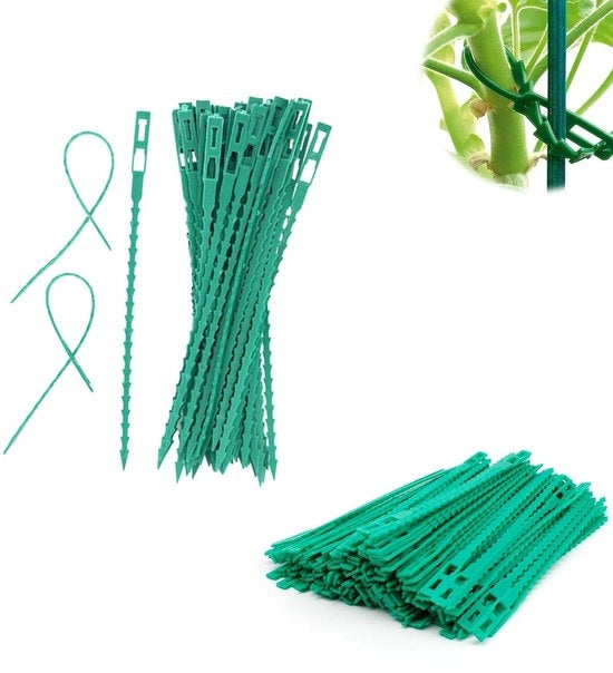 Leganti per piante 300 pezzi - Flessibili - a grata di rete - in plastica - Riciclabili - Supporto per piante - Leganti per giardino