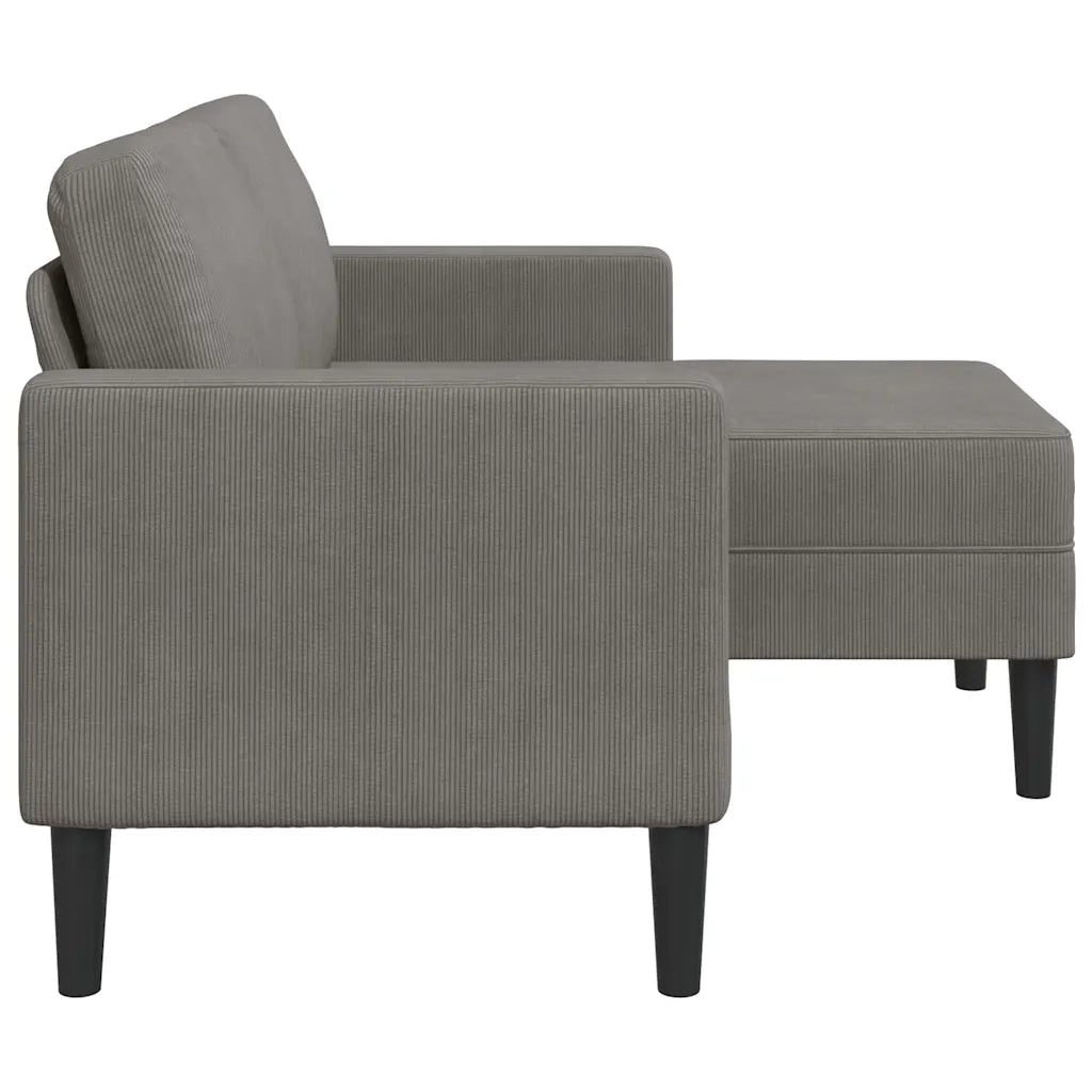 Divano 2 Posti con Chaise longue a L Grigio Chiaro 125 cm Lino 4107076