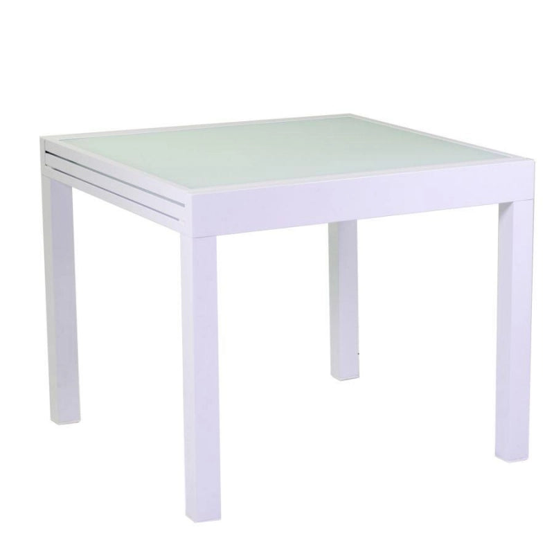 Tavolo alluminio boise bianco opaco allungabile cm 90/180x90h75