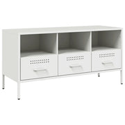 Mobile TV | Armadietto TV | Mobile Porta TV Bianco 100,5x39x50,5 cm in Acciaio