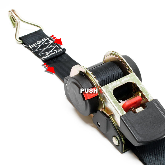 Cinghia di ancoraggio a cricchetto Set 4 cinghie di fissaggio 3 m x 50mm 750 daN