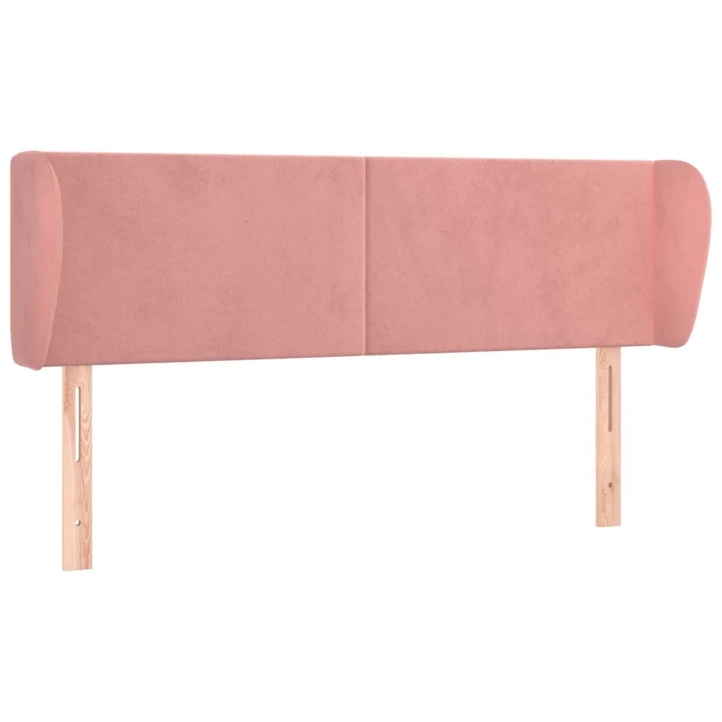 Testiera ad Orecchio-Testata con Orecchie Rosa 147x23x78/88 cm in Velluto 311786
