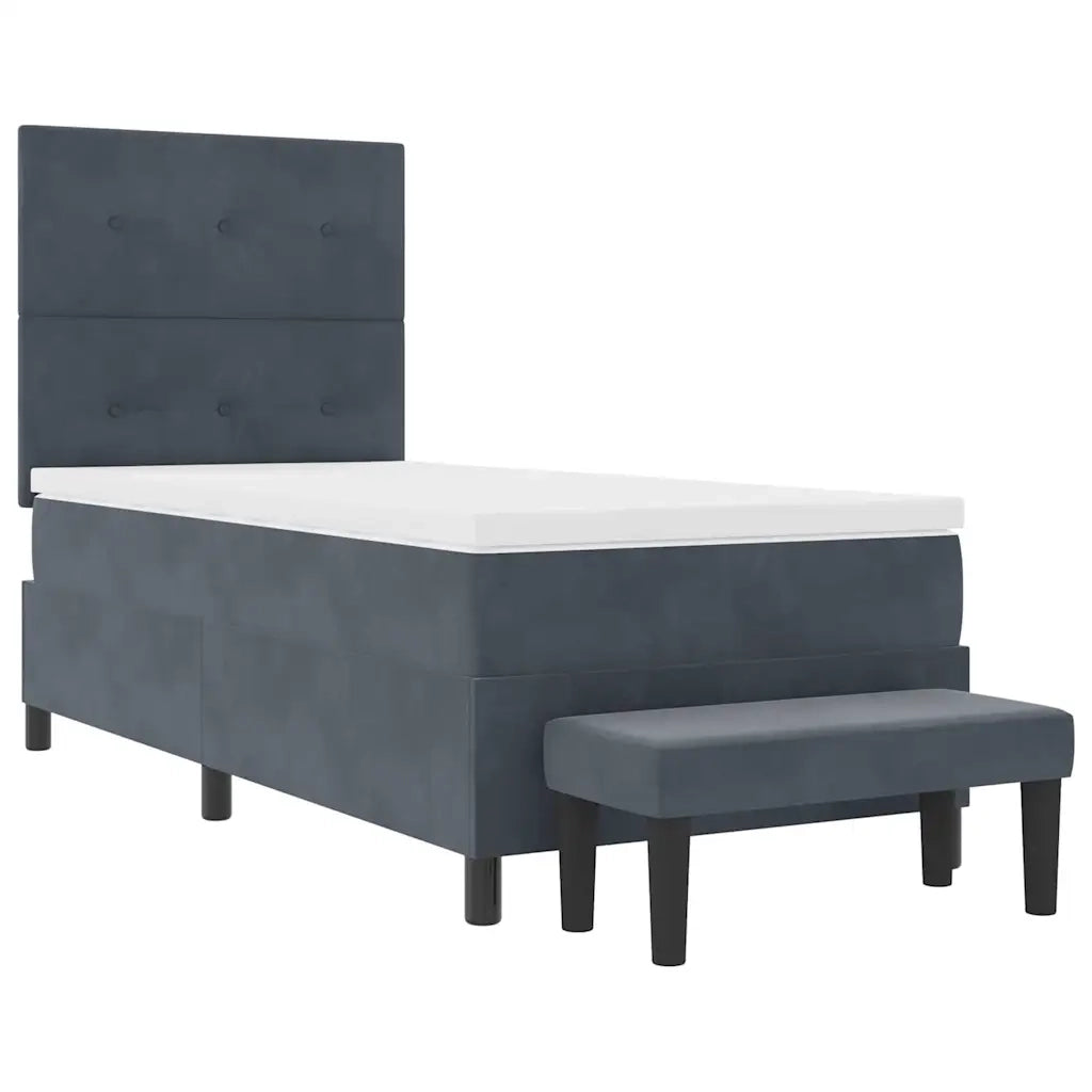 Letto a molle con testiera Grigio scuro 90 x 200 cm Velluto 3344487