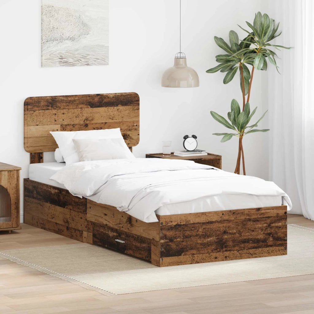 Struttura del letto Legno vecchio 90 x 190 cm Legno multistrato