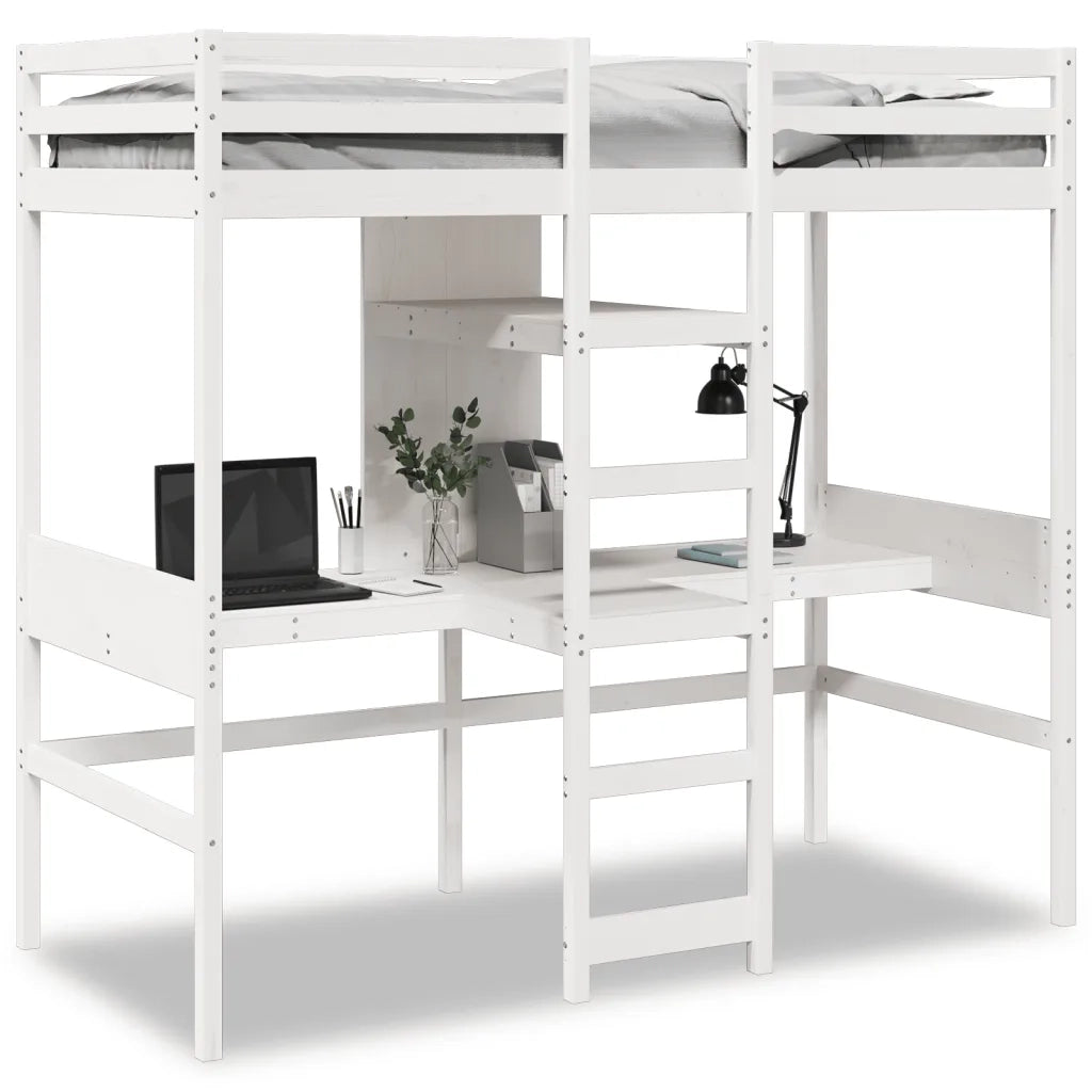 Giroletto Soppalco senza Materasso-Struttura Letto Bianco 75x190cm Legno Pino