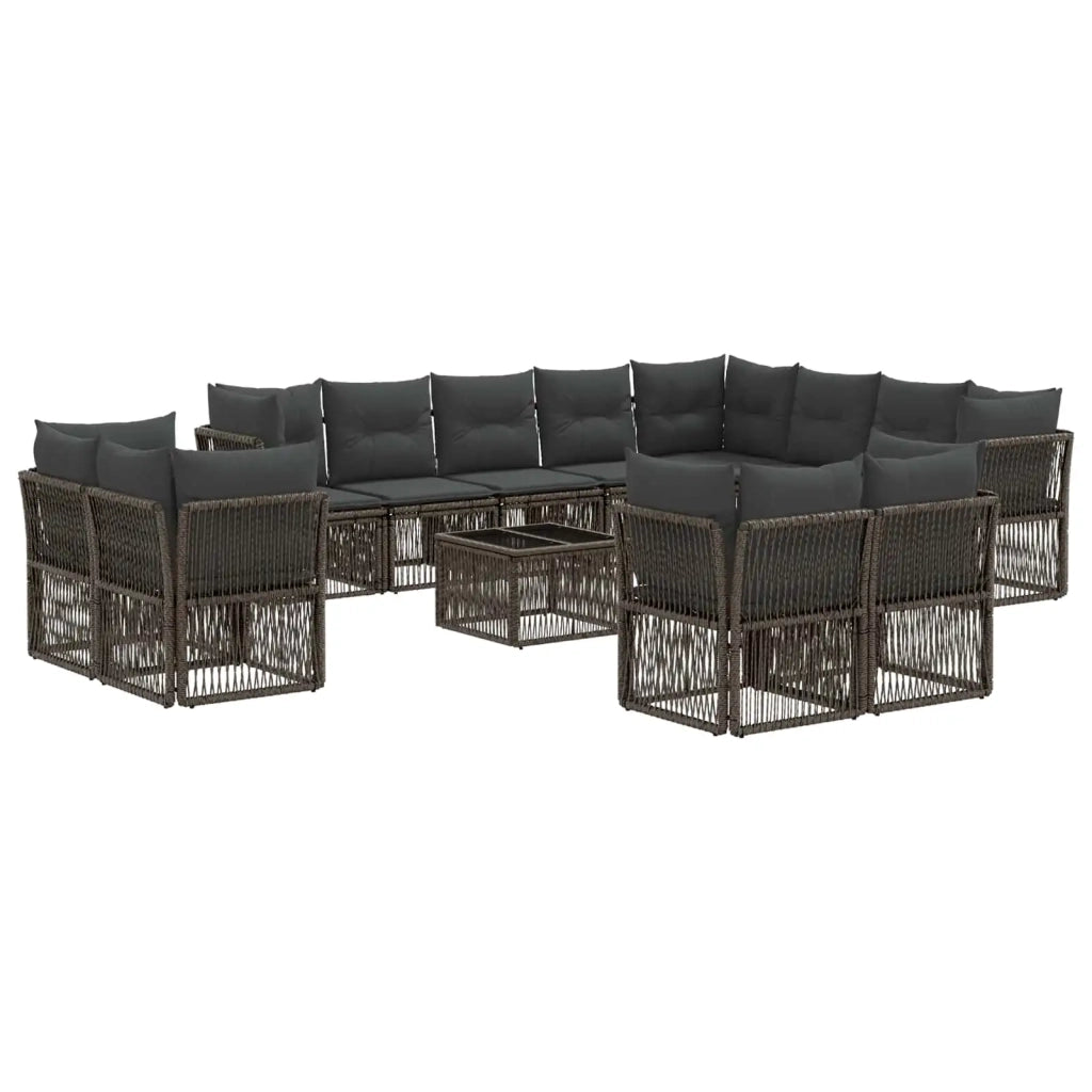 Set Divano da Giardino 13 pcs Grigio polyrattan