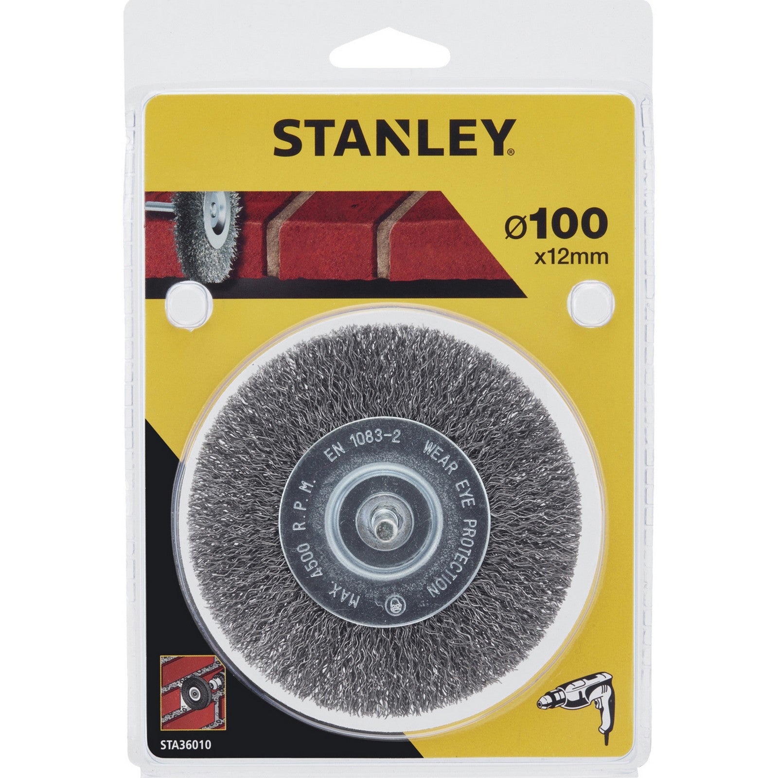 piranha/stanley x36010 spazzola acciaio circolari diametro 100 cod:ferx.44855