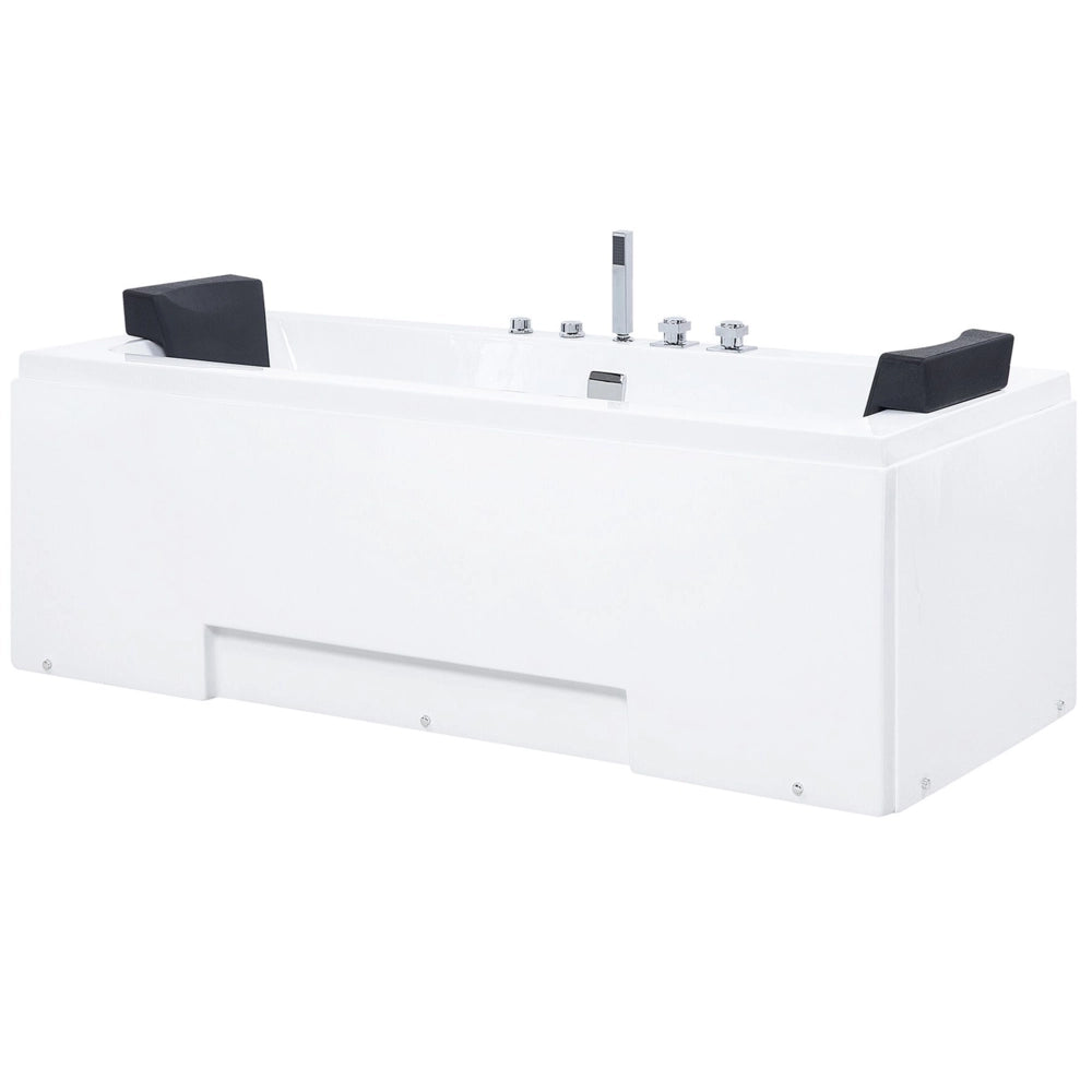 Vasca Idromassaggio Bianco Sanitario 150 x 75 cm Rettangolare Doppio 157 x 85 cm Funzione Massaggio Poggiatesta Design Moderno