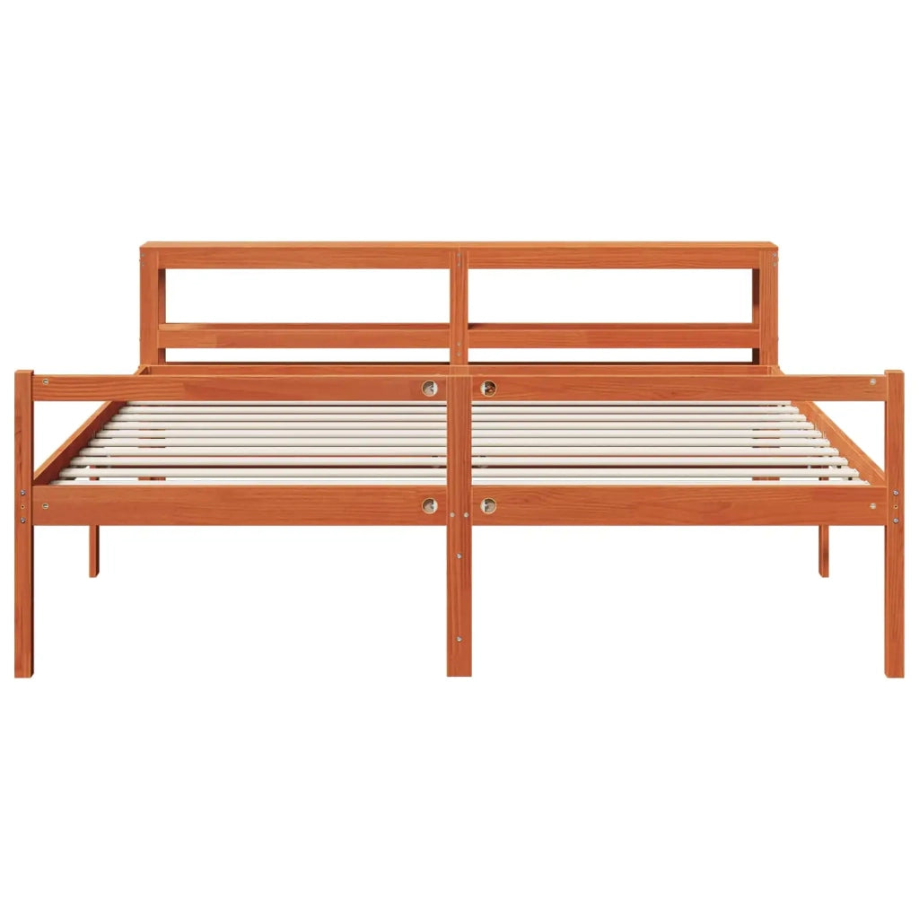 Struttura del letto 2 pcs Marrone cerato Legno di Pino Massello