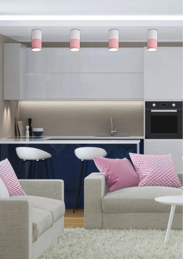 Faretto soffitto Candellux TUBA 1xGU10 rosa alluminio