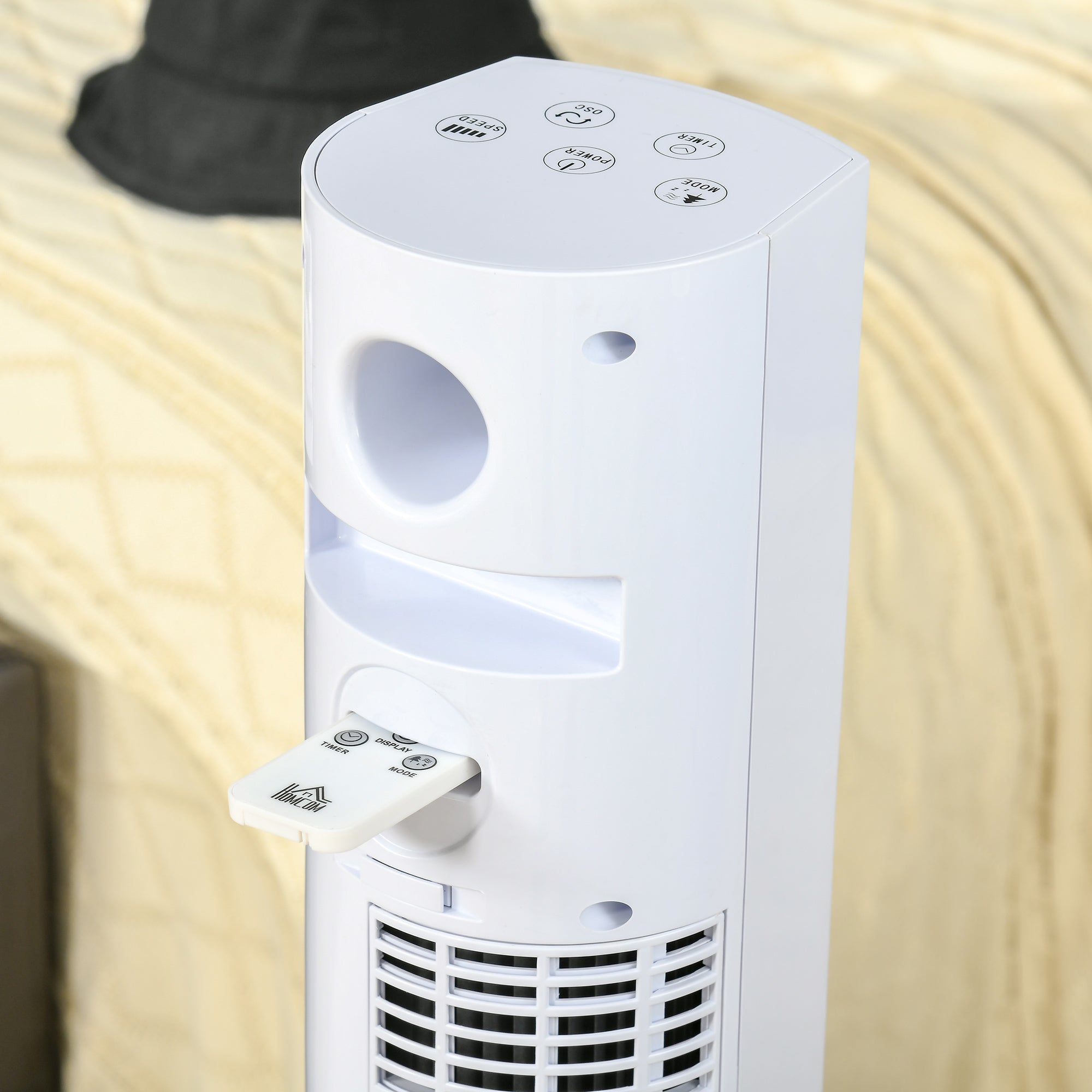 Ventilatore a Torre 45W a 3 Modalità e 3 Velocità con Timer da 12h 31.5x31.5x96 cm in ABS Bianco