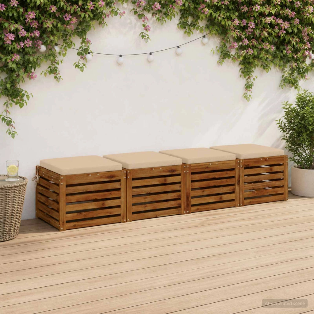 Cuscini per Sedia in 4 Pezzi SOEST 4 pz 100% Poliestere Crema 944451