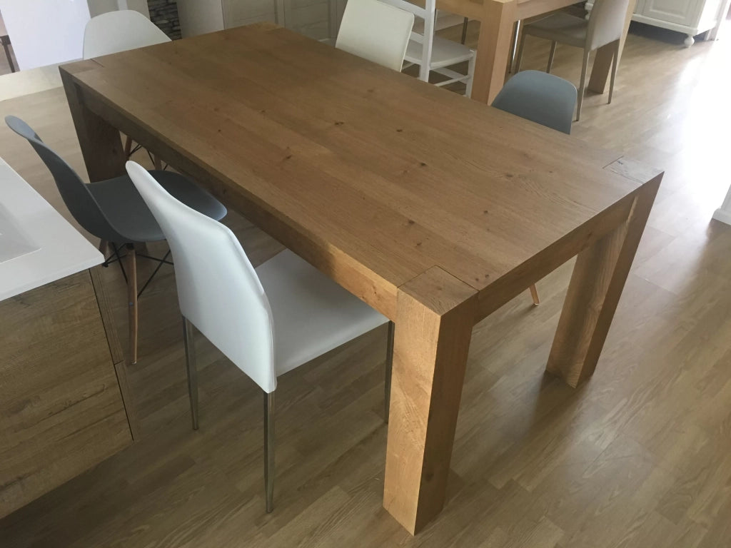 Tavolo allungabile in legno di rovere nodato misura l.140 p.90 h.77 (1638) - Mobili 2G