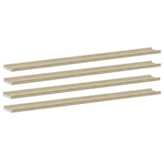 4 pz Mensole da Parete | Scaffali a Parete | Ripiano a parete Bianco e Rovere Sonoma 115x9x3 cm