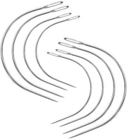 Set di Aghi a C per Tessitura a Mano - 8 Stuks - Aghi Curvi - Tessitura in Pelle - Robusta/Ferro - 4 Dimensioni (5,1/6,4/7,6/8,9 cm) - Aghi a Mano