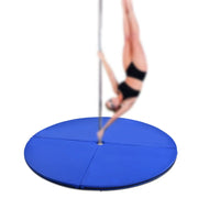Tappetino per pole dance pieghevole 150 x 150 x 5 cm con protezione ergonomica design moderno PVC blu 20_0014249