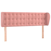 Testiera | Testata ad Orecchio Rosa 147x23x78/88 cm in Velluto