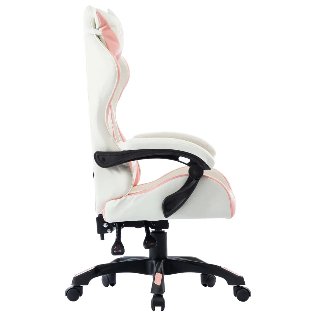 Sedia girevole in similpelle rosa per ufficio computer studio o videogiochi (02_0024228)