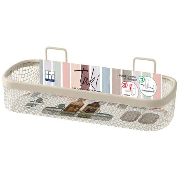 MENSOLA TAKI 32X12XH9CM CREMA ACCIAIO
