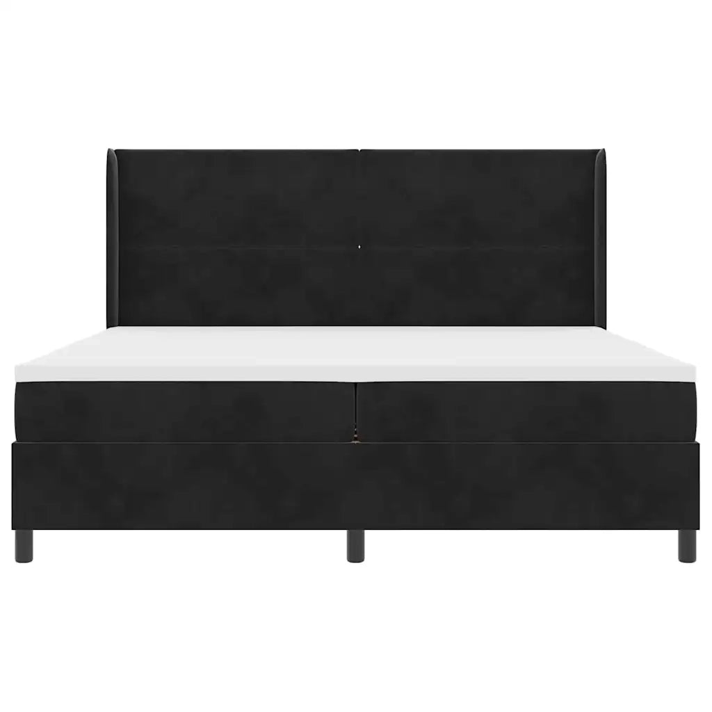 Letto a molle con strisce LED Nero 200 x 200 cm Velluto 3343942