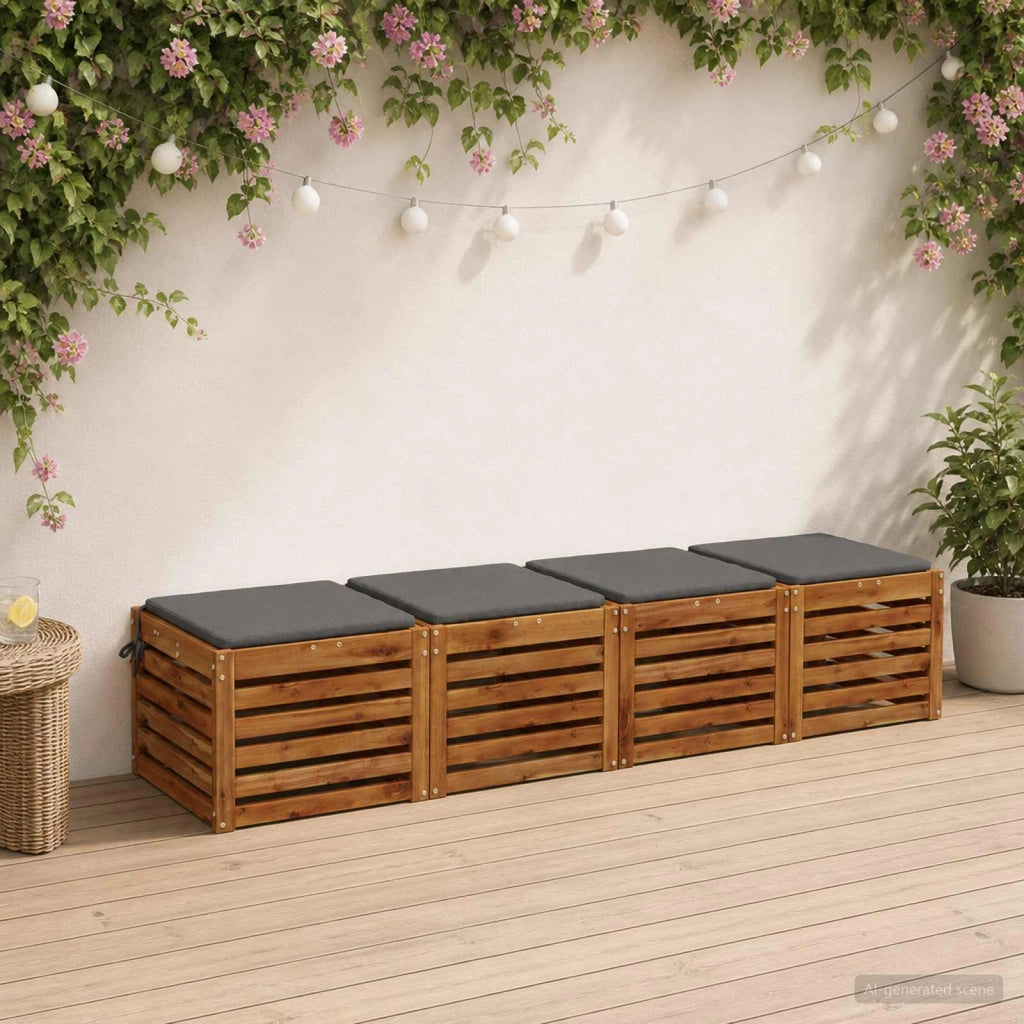 Cuscini per Sedia in 4 Pezzi SOEST 4 pz 100% Poliestere Grigio 944334