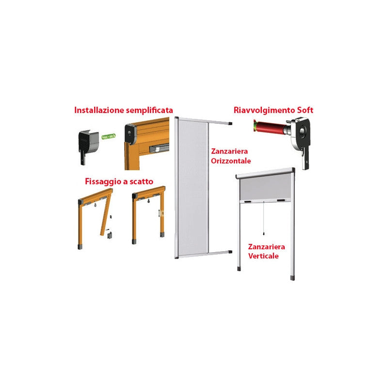 Zanzariera Stop Inset marrone orizzontale 120×250 cm – Stop Inset