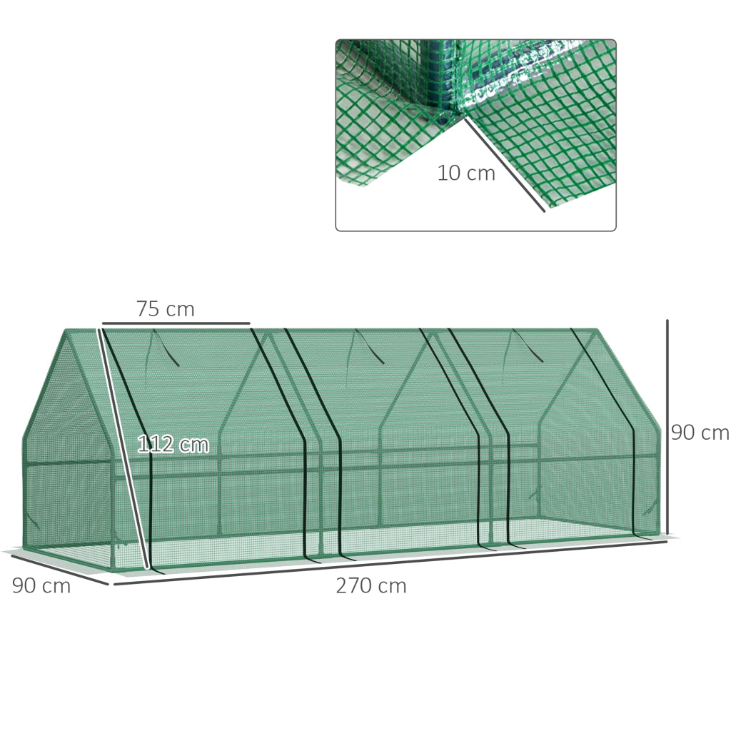 SERRA PER PIANTE 270x90x90 cm Verde in acciaio
