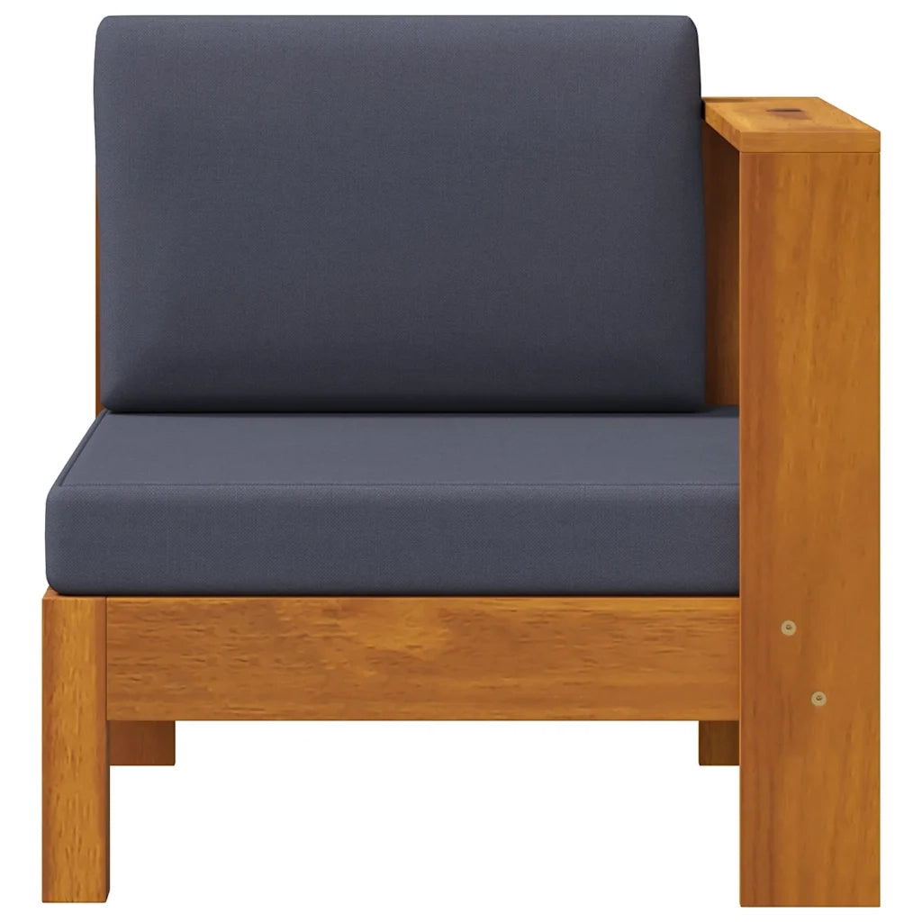 Divano Centrale con 1 Bracciolo Grigio Scuro Massello d'Acacia cod mxl 77782