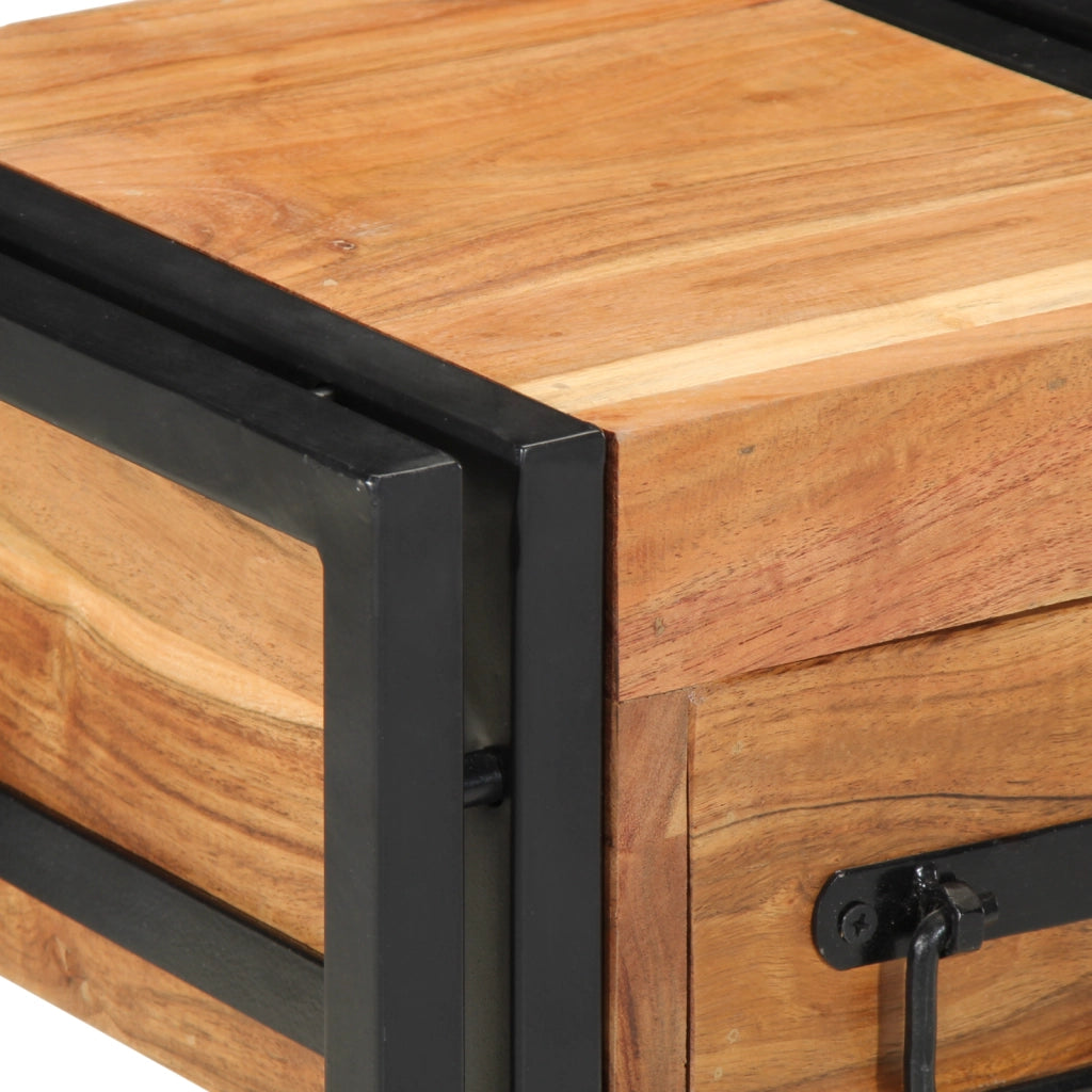 Comodino 30x30x40 cm in legno massello di acacia
