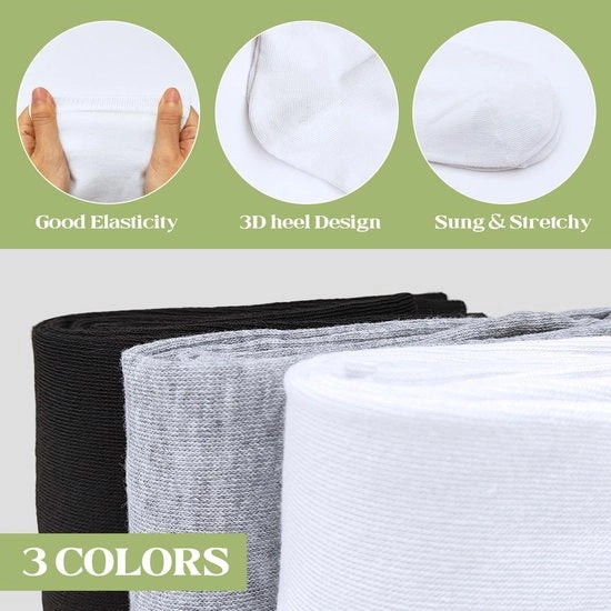 Set di calze lunghe per donne e ragazze 3 pezzi - Alte calze - Classico Nero/ Bianco/Grigio - Calze lunghe per donne e ragazze - Materiale di alta qualità Polyester - Stile informale