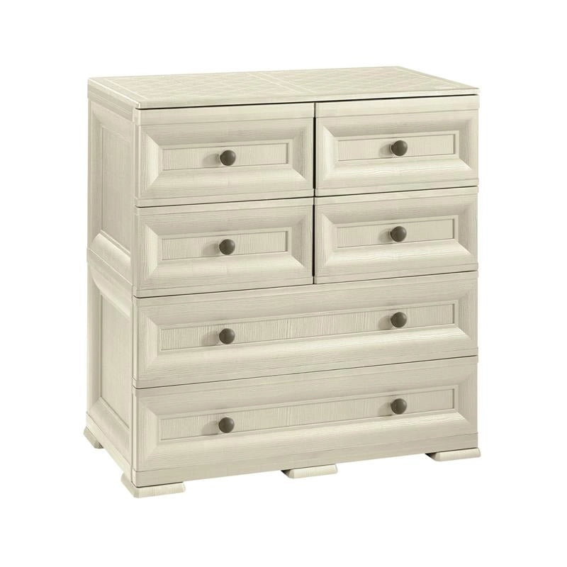 CASSETTIERA 6 CASSETTI ANGORA 79X43X85,5 CM – MOBILE ORGANIZZAZIONE CASA CON 4 CASSETTI PICCOLI E 2 GRANDI PER ZONA GIORNO E INGRESSO