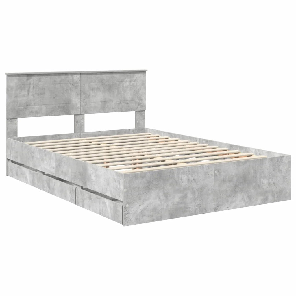 Struttura del letto con cassetto Grigio cemento 160 x 200 cm 3407966