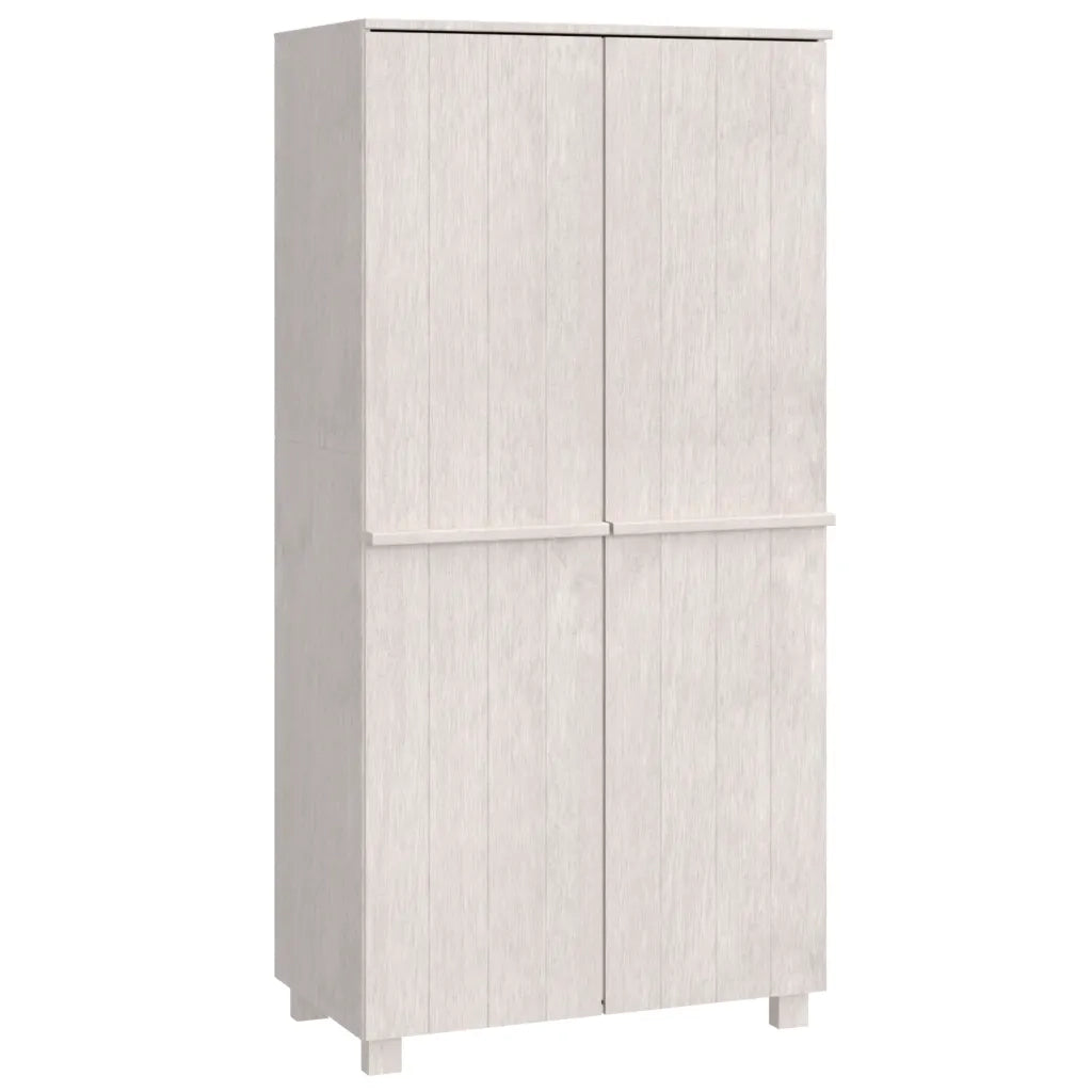 Armadio HAMAR Bianco 89x50x180 cm in Legno Massello di Pino CFW4083468
