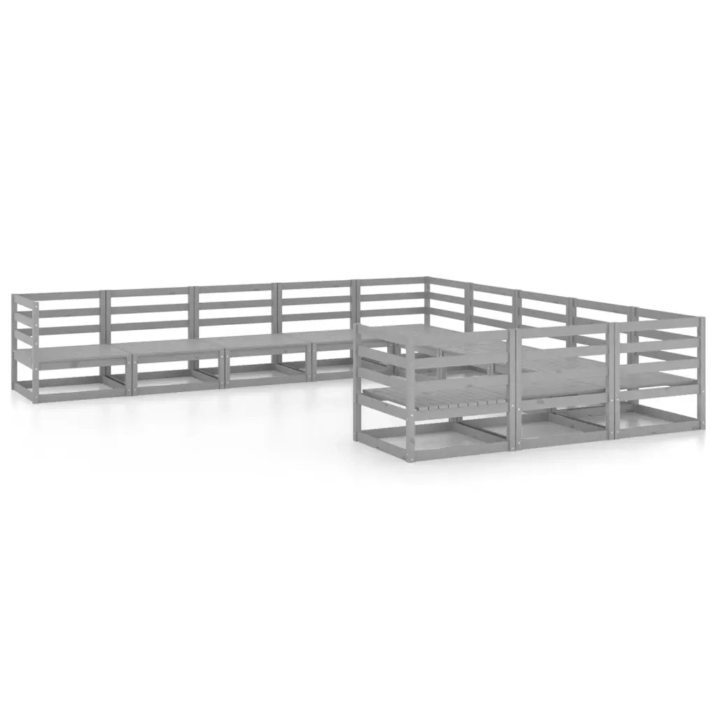 Set Divani da Giardino 11 pz in Legno Massello di Pino 3076016