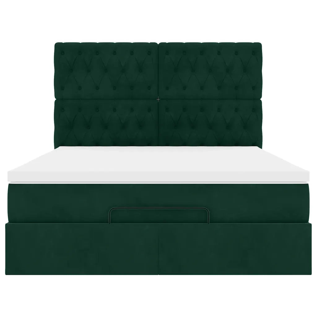vidaXL Struttura Letto Pouf con Materassi 140x200 cm in Velluto