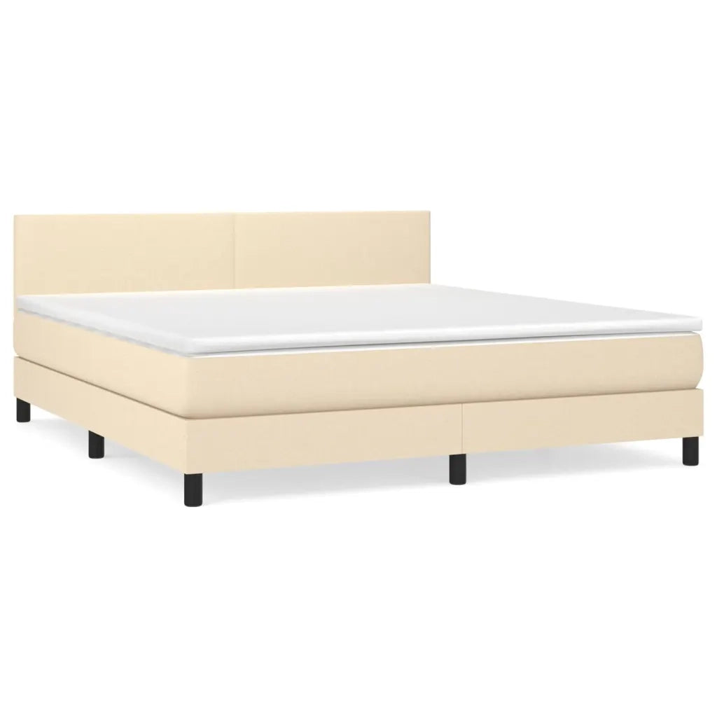 Giroletto a Molle con Materasso Crema 160x200 cm in Tessuto 3139910