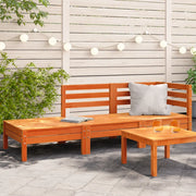Divano da Giardino a 3 Posti-Sofa da Giardino-Divano da esterno Marrone Cera Legno Massello Pino
