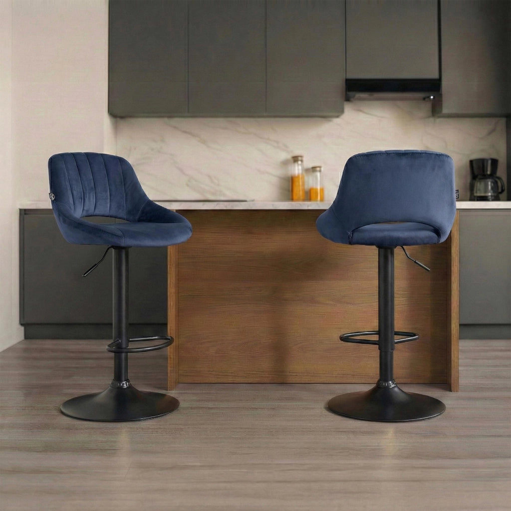 Set di 2 sgabelli da bar Milet velluto B 1