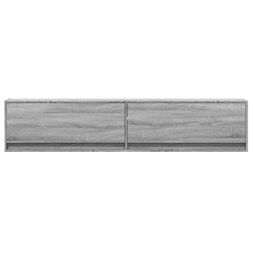 vidaXL Mobile TV a Parete con LED Grigio Sonoma 180x31x38 cm