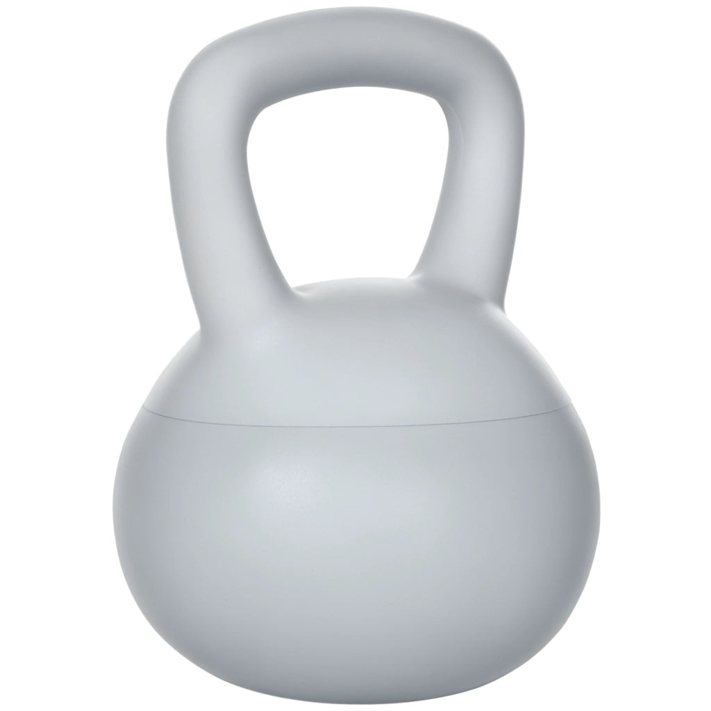 Kettlebell 4kg in PVC e Sabbia Metallica ¨C zephmum ¨C Grigio 19x19x26 cm