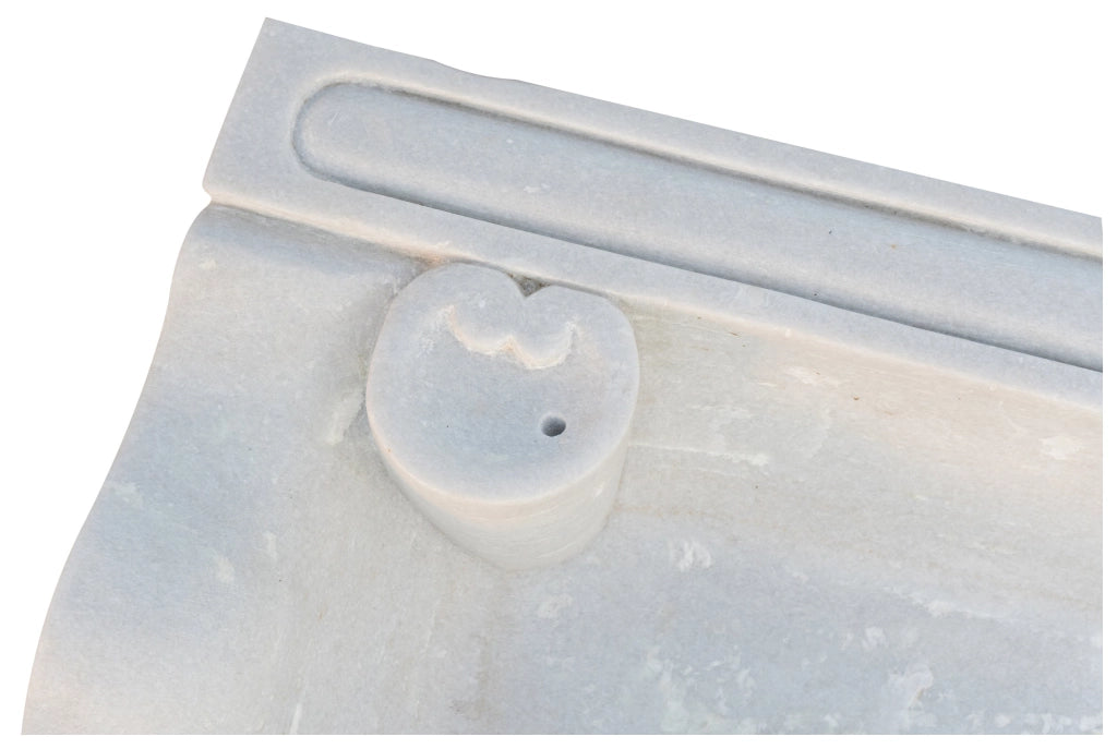 Biscottini Acquaio in marmo bianco L95xPR54xH17 cm Vasca realizzata completamente