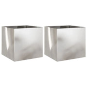 Fioriera rialzata per piante fiori giardino terrazze set da 2 argento 49 x 47 x 46 cm acciaio inox argento 02_0039014