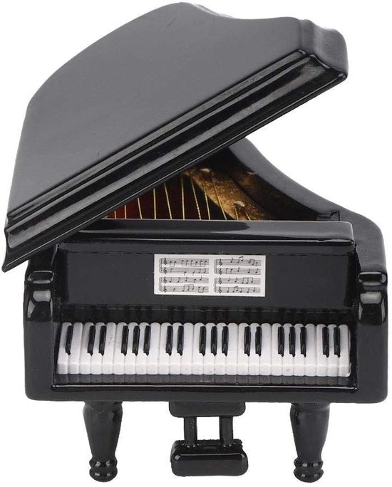 Pianino Miniaturo in Legno - Strumento Musicale Decorativo per Scrivania - 7 x 8 x 5,5 cm - Pianino Decorativo