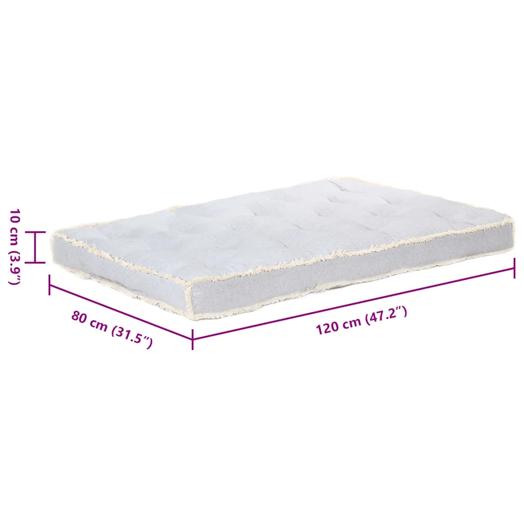 Cuscino per Divano in Pallet Grigio 120x80x10 cm